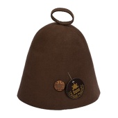 Шляпа для сауны бесшовная корич.с дерев.логот (Банные штучки), 100% войлок*20 (41415).В 