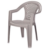 Кресло со спинкой и подлокот., серо-коричневый (Эльф-пласт)