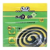 Спираль от комаров Nadzor б/запаха, малодымные зеленые (уп.10шт) *60